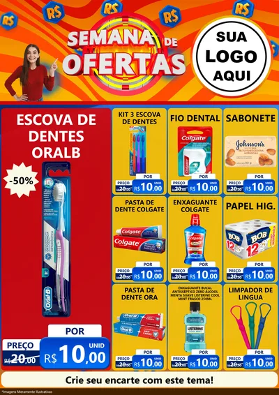 Modelo de Encarte para Encarte A4 Vertical com o tema Semana de Ofertas para Higiene Pessoal