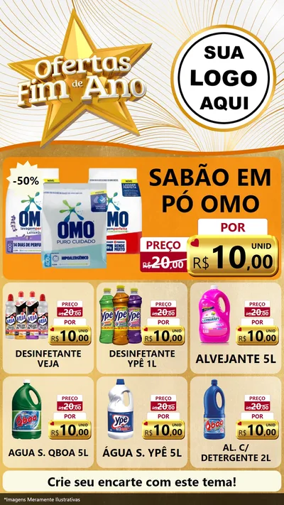 Modelo de Rede Social para Stories com o tema Ofertas Fim de Ano para Produtos de Limpeza