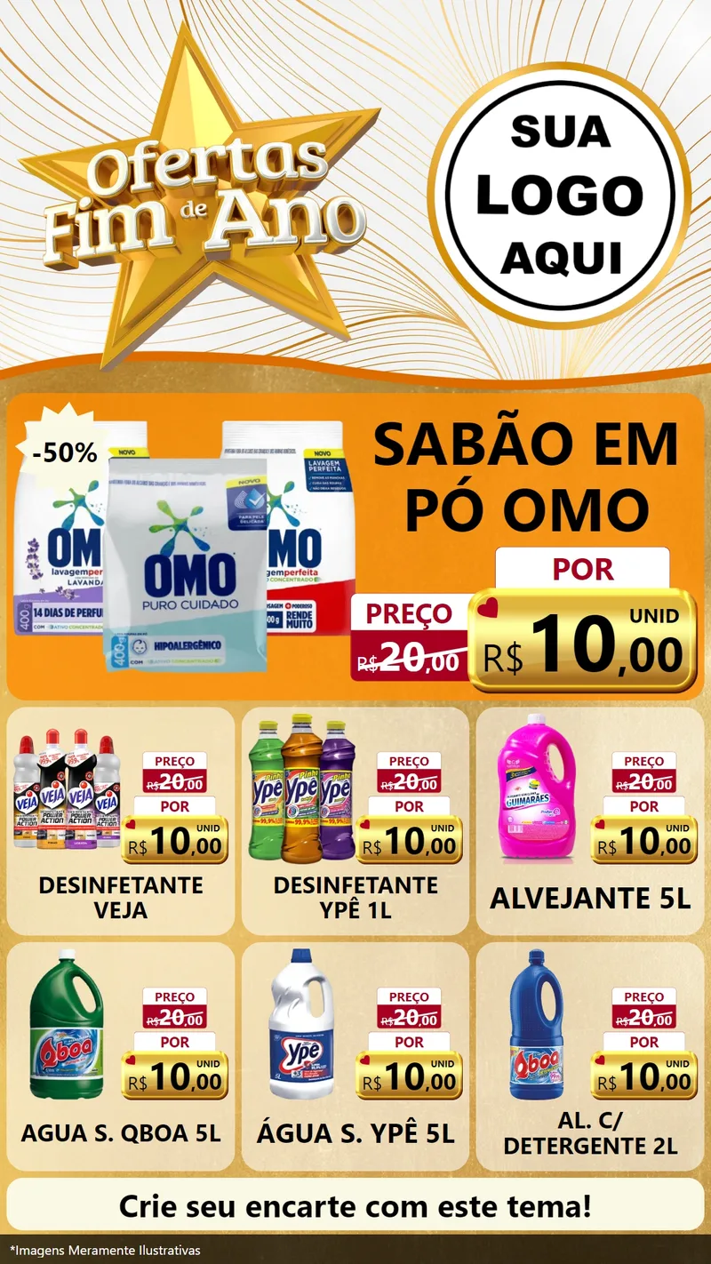 Modelo de Rede Social para Stories com o tema Ofertas Fim de Ano para Produtos de Limpeza
