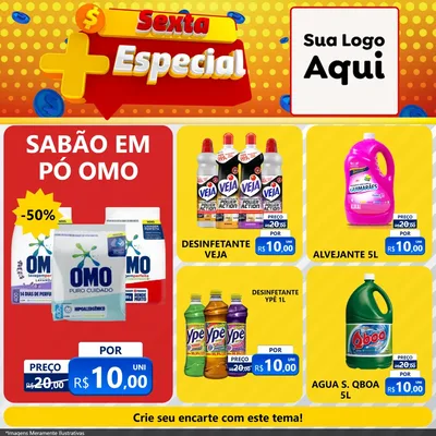 Modelo de Rede Social para Feed Facebook com o tema Sexta Mais Especial para Produtos de Limpeza