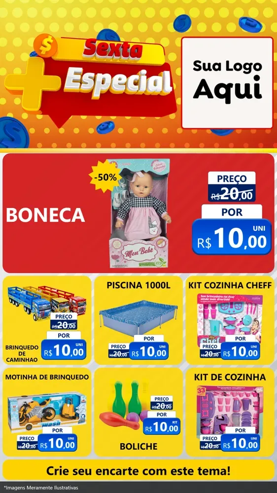 Modelo de Rede Social para Stories com o tema Sexta Mais Especial para Brinquedos