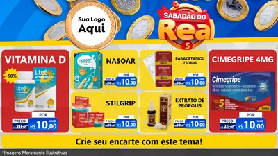 Modelo de TV para TV Horizontal com o tema Sabadão do Real para Farmácia