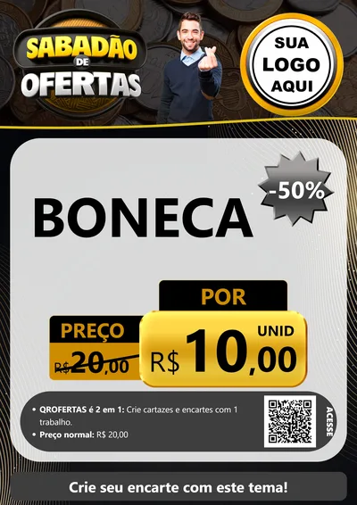 Modelo de Cartaz para Cartaz A4 Vertical com o tema Sabadão de Ofertas para Brinquedos