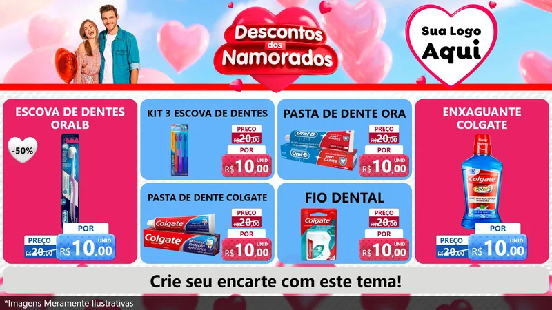 Modelo de TV para TV Horizontal com o tema Descontos dos Namorados para Higiene Pessoal