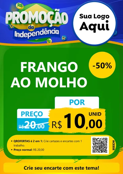 Modelo de Cartaz para Cartaz A4 Vertical com o tema Promoção da Independência para Restaurante