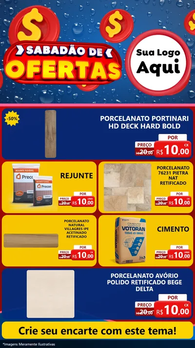 Modelo de TV para TV Vertical com o tema Sabadão de Ofertas para Pisos e revestimentos