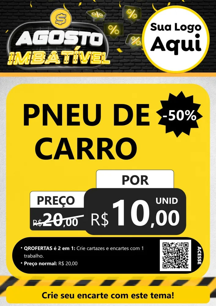 Modelo de Cartaz para Cartaz A4 Vertical com o tema Agosto Imbatível para Auto peças