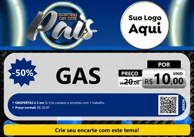 Modelo de Cartaz para Cartaz A4 Horizontal com o tema Sorteio Dia Dos Pais para Água e gás