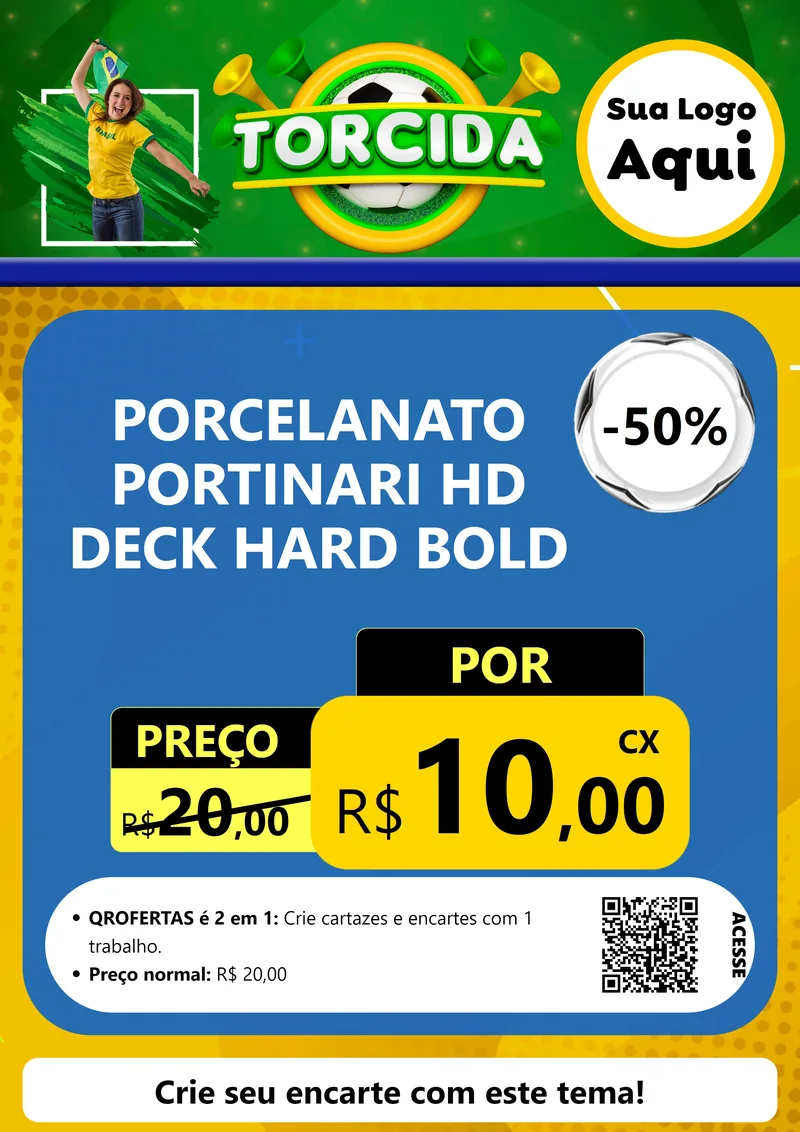 Modelo de Cartaz para Cartaz A4 Vertical com o tema Torcida para Pisos e revestimentos
