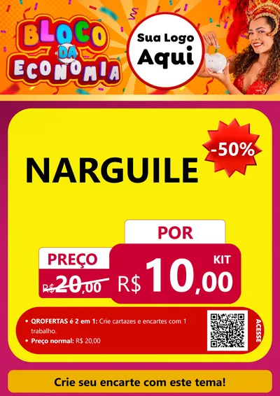 Modelo de Cartaz para Cartaz A4 Vertical com o tema Bloco da Economia para Tabacaria