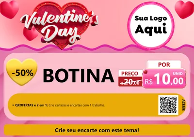 Modelo de Cartaz para Cartaz A4 Horizontal com o tema Valentine's Day para Agropecuária