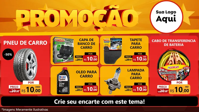 Modelo de TV para TV Horizontal com o tema Promoção para Auto peças