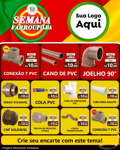 Modelo de Rede Social para Feed Instagram com o tema Semana Farroupilha para Tubos e conexões