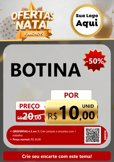 Modelo de Cartaz para Cartaz A4 Vertical com o tema Ofertas De Natal E Ano Novo para Agropecuária