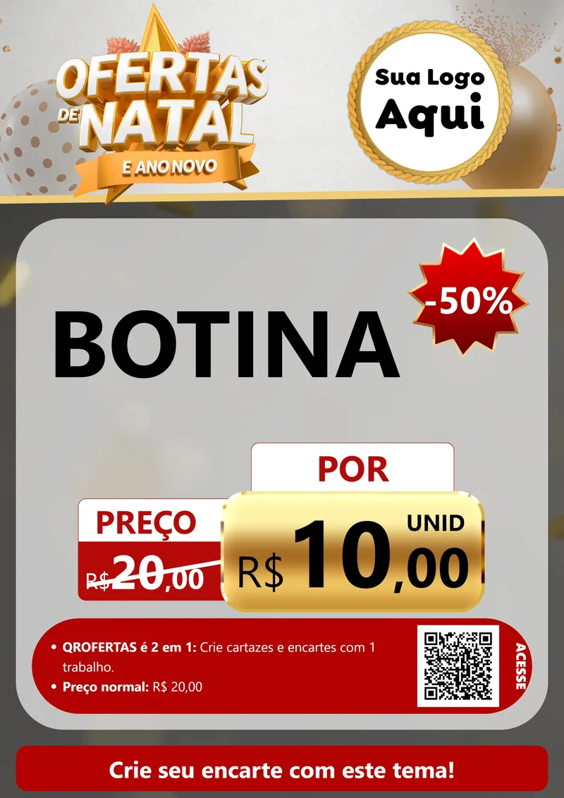 Modelo de Cartaz para Cartaz A4 Vertical com o tema Ofertas De Natal E Ano Novo para Agropecuária