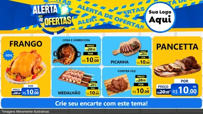 Modelo de TV para TV Horizontal com o tema Alerta de Ofertas para Assados
