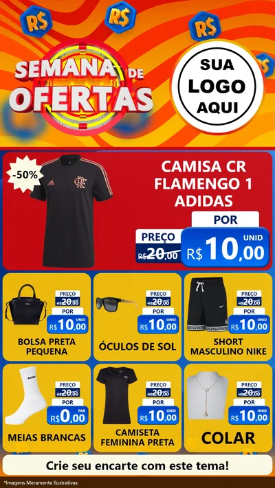 Modelo de Rede Social para Stories com o tema Semana de Ofertas para Roupas e acessórios