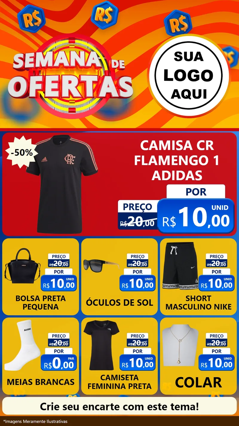Modelo de Rede Social para Stories com o tema Semana de Ofertas para Roupas e acessórios