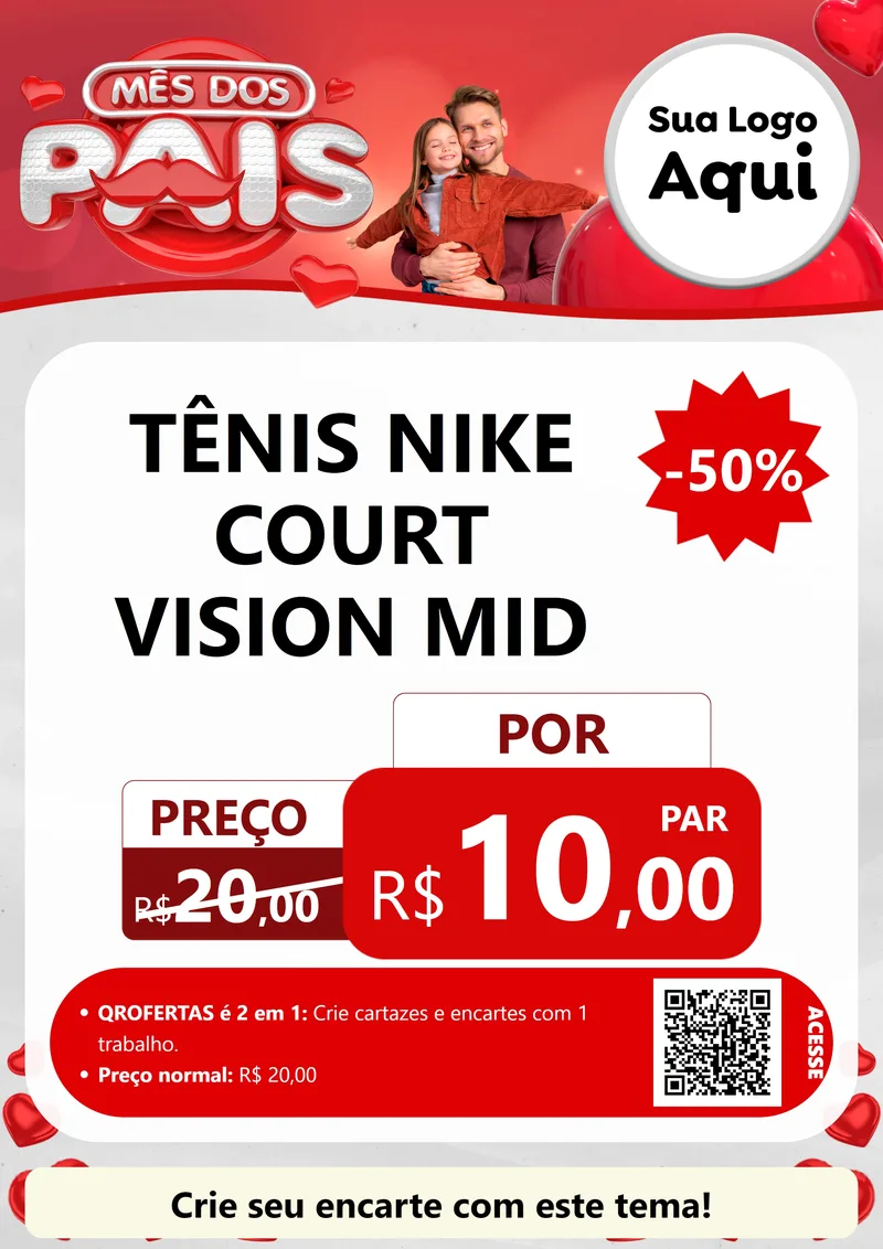 Modelo de Cartaz para Cartaz A4 Vertical com o tema Mês dos Pais para Calçados
