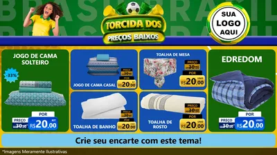 Modelo de TV para TV Horizontal com o tema Torcida dos Preços Baixos para Cama, Mesa e Banho