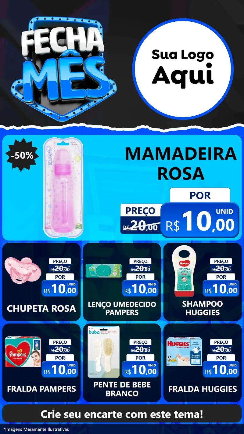 Modelo de Rede Social para Stories com o tema Fecha Mês para Bebês