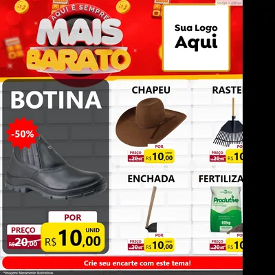 Modelo de Rede Social para Feed Facebook com o tema Mais Barato para Agropecuária