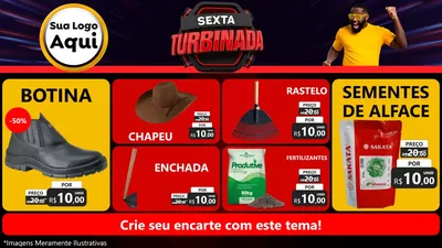 Modelo de TV para TV Horizontal com o tema Sexta Turbinada para Agropecuária