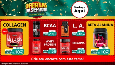 Modelo de TV para TV Horizontal com o tema Ofertas da Semana Farroupilha para Suplementos alimentares