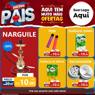 Modelo de Rede Social para Feed Facebook com o tema Dia dos Pais para Tabacaria