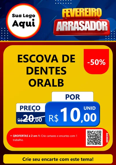 Modelo de Cartaz para Cartaz A4 Vertical com o tema Fevereiro Arrasador para Higiene Pessoal