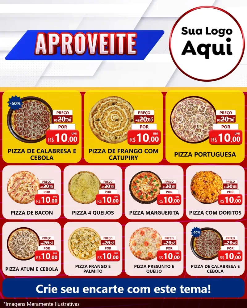 Modelo de Rede Social para Feed Instagram com o tema Aproveite para Pizzaria