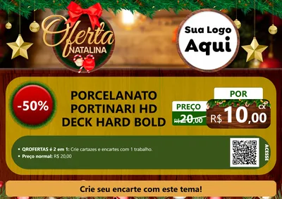 Modelo de Cartaz para Cartaz A4 Horizontal com o tema Ofertas Natalina para Pisos e revestimentos