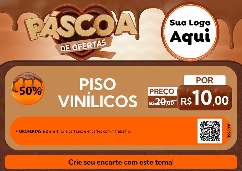 Modelo de Cartaz para Cartaz A4 Horizontal com o tema Páscoa de Ofertas para Material para Construção