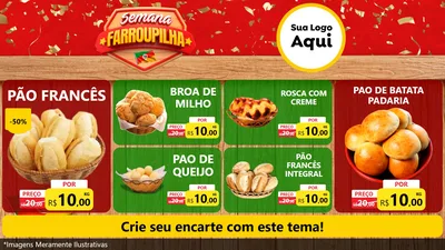 Modelo de TV para TV Horizontal com o tema Semana Farroupilha para Padaria