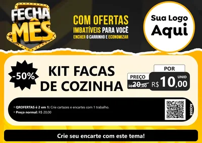 Modelo de Cartaz para Cartaz A4 Horizontal com o tema Fecha Mês para Utilidades Domésticas