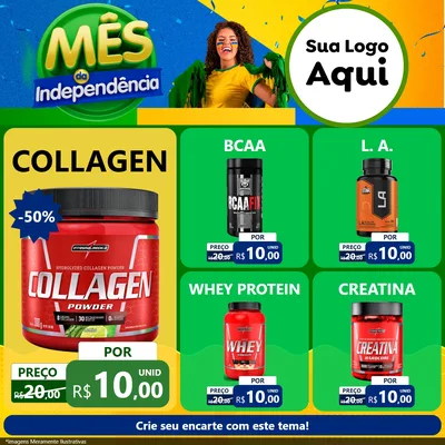 Modelo de Rede Social para Feed Facebook com o tema Mês da Independência para Suplementos alimentares