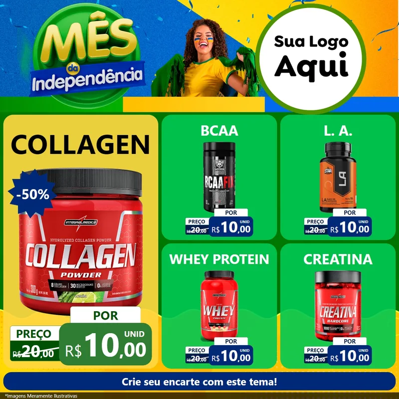 Modelo de Rede Social para Feed Facebook com o tema Mês da Independência para Suplementos alimentares