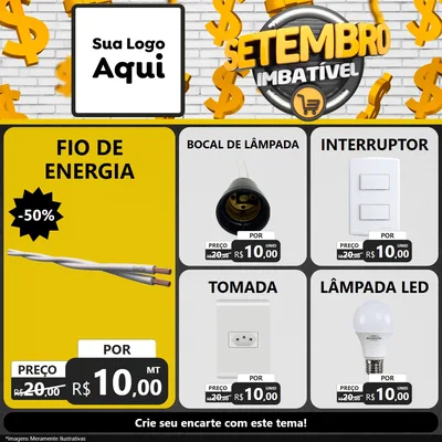 Modelo de Rede Social para Feed Facebook com o tema Setembro Imbatível para Materiais Elétricos