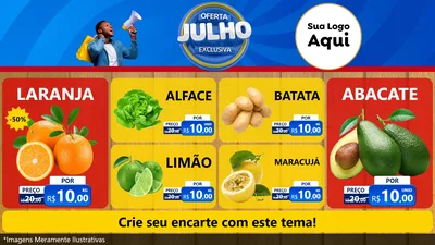 Modelo de TV para TV Horizontal com o tema Oferta Exclusiva, Julho para Hortifrúti