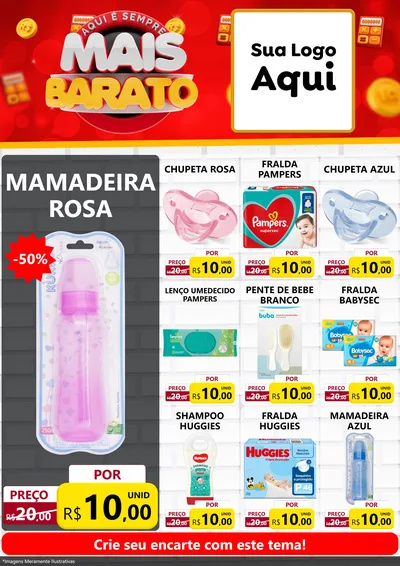 Modelo de Encarte para Encarte A4 Vertical com o tema Mais Barato para Bebês