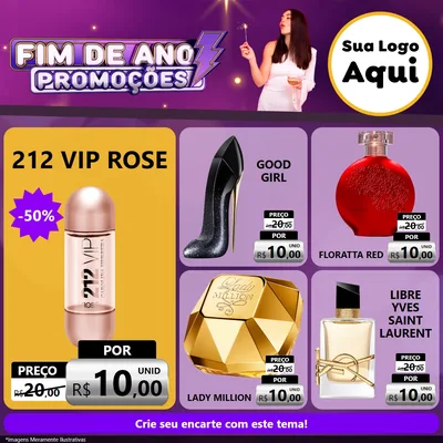Modelo de Rede Social para Feed Facebook com o tema Fim de Ano Promoções para Perfumes