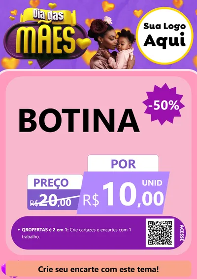 Modelo de Cartaz para Cartaz A4 Vertical com o tema Dia das Mães para Agropecuária
