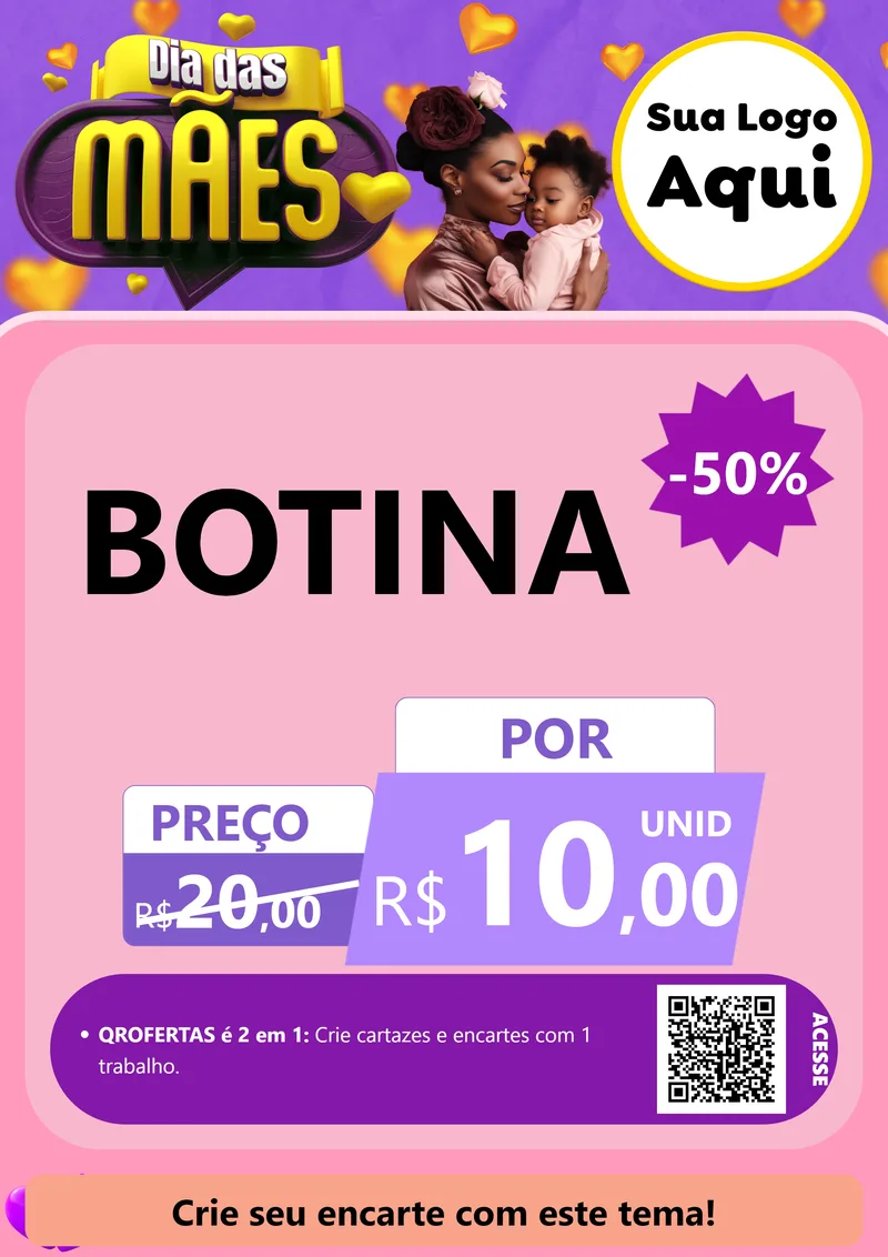 Modelo de Cartaz para Cartaz A4 Vertical com o tema Dia das Mães para Agropecuária