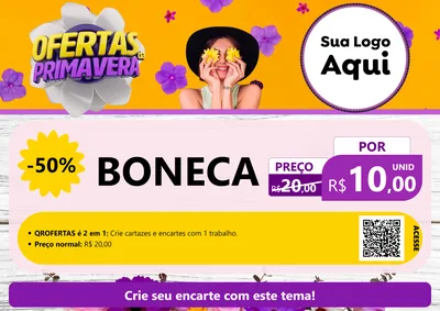Modelo de Cartaz para Cartaz A4 Horizontal com o tema Ofertas Da Primavera para Brinquedos