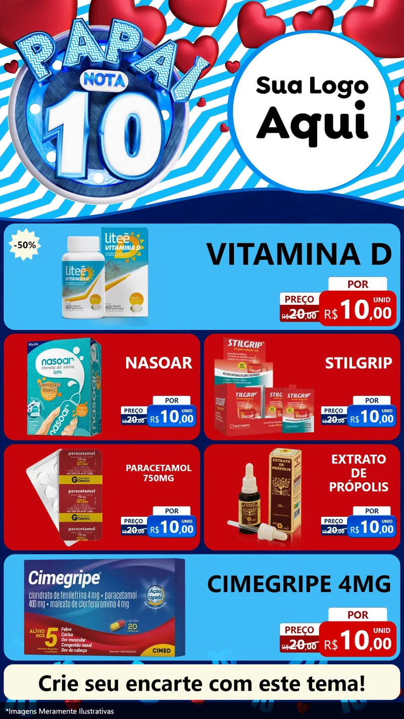 Modelo de TV para TV Vertical com o tema Papai Nota 10 para Farmácia