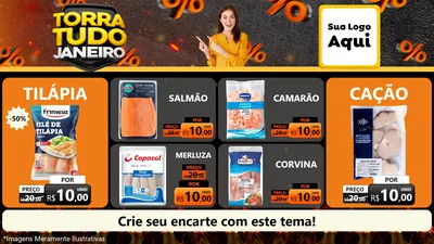 Modelo de TV para TV Horizontal com o tema Torra Tudo Janeiro para Peixaria
