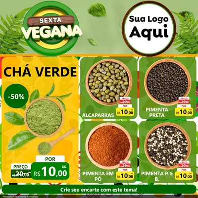 Modelo de Rede Social para Feed Facebook com o tema Sexta Vegana para Produtos Naturais