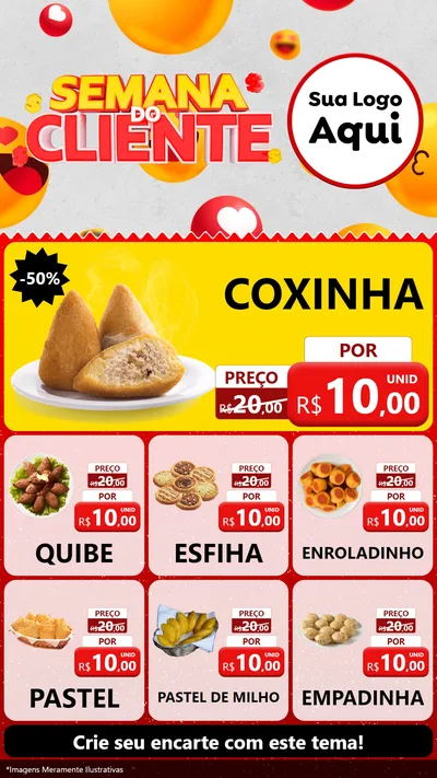 Modelo de Rede Social para Stories com o tema Semana do Cliente para Salgadaria
