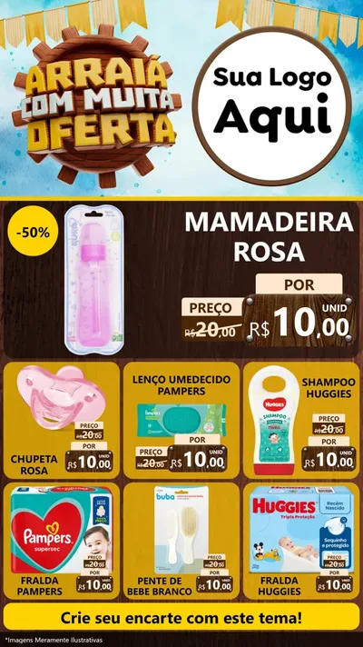 Modelo de Rede Social para Stories com o tema Ofertas de São João - Junina para Bebês