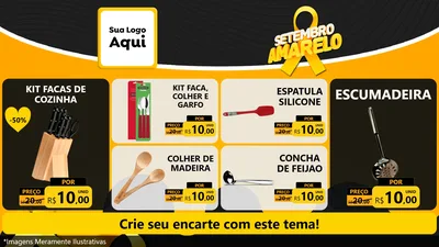 Modelo de TV para TV Horizontal com o tema Setembro Amarelo para Utilidades Domésticas